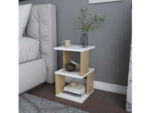 Houten nachtkastje "Carter" - 30 x 30 x 49 cm - Wit 2