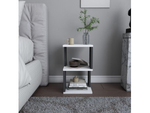 Carter" houten nachtkastje 29,6 x 29,6 x 49,4 cm - Wit 2