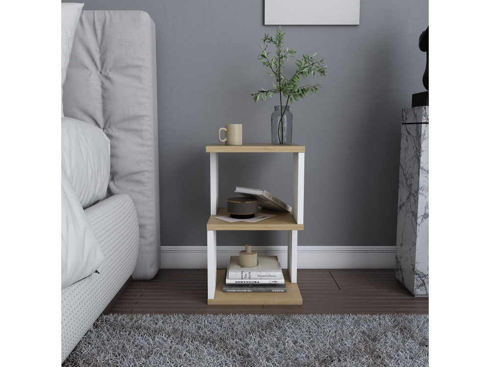 Carter" houten nachtkastje 29,6 x 29,6 x 49,4 cm - Eik