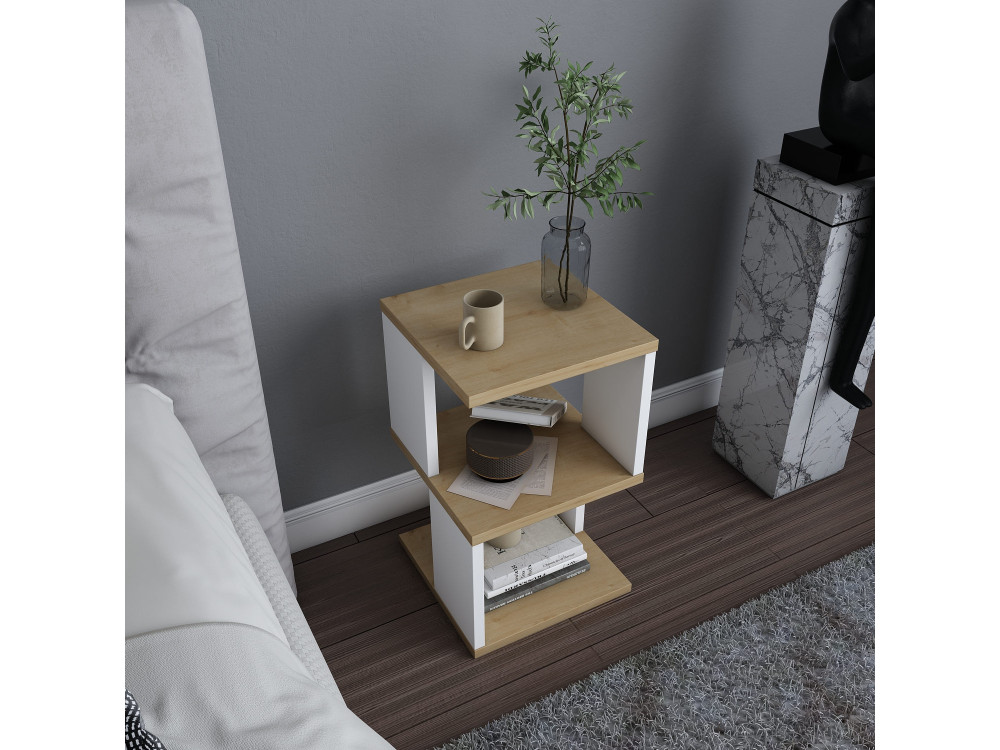 Carter" houten nachtkastje 29,6 x 29,6 x 49,4 cm - Eik