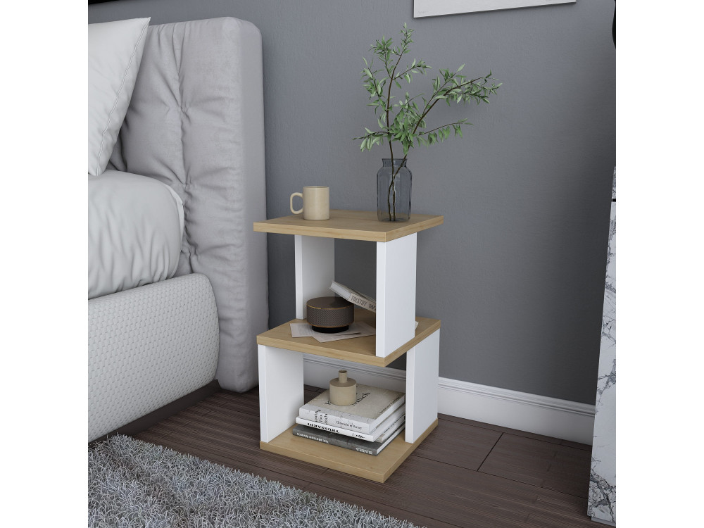 Carter" houten nachtkastje 29,6 x 29,6 x 49,4 cm - Eik
