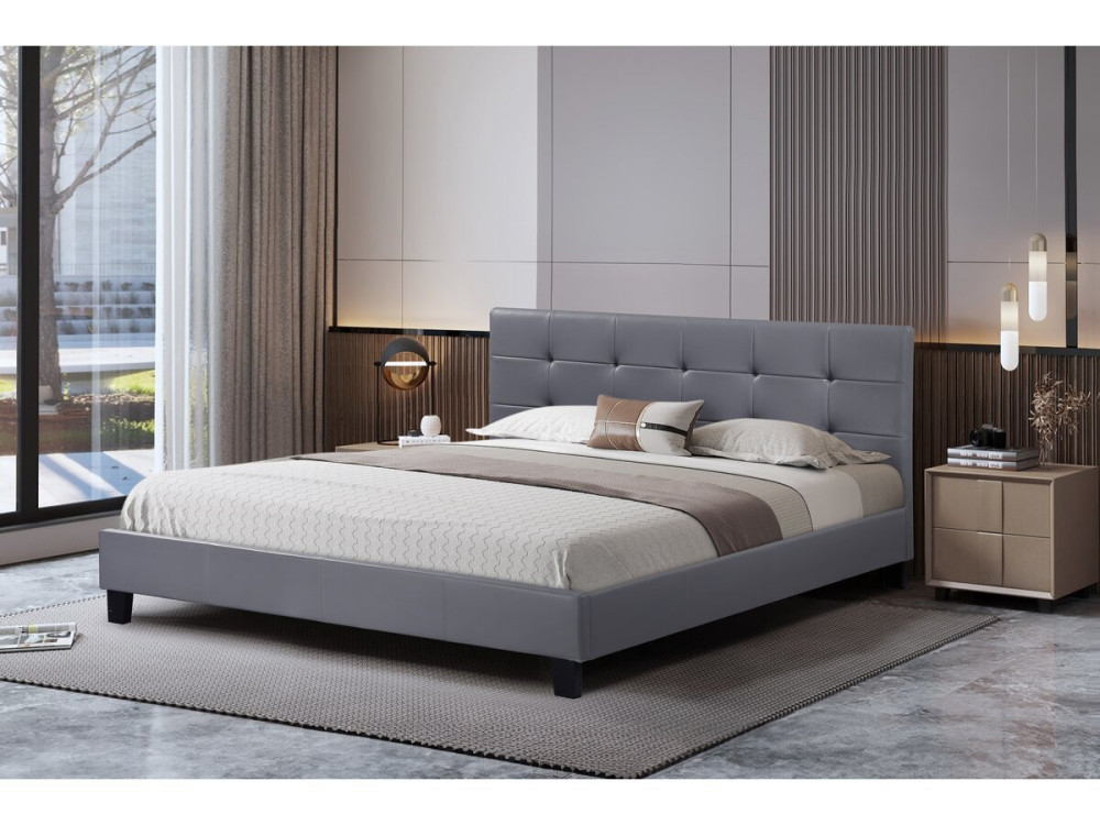 Tweepersoonsbed bed "Julia" - 160 x 200 - Grijs lichtgrijs