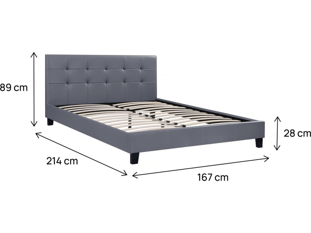 Tweepersoonsbed bed "Julia" - 160 x 200 - Grijs lichtgrijs