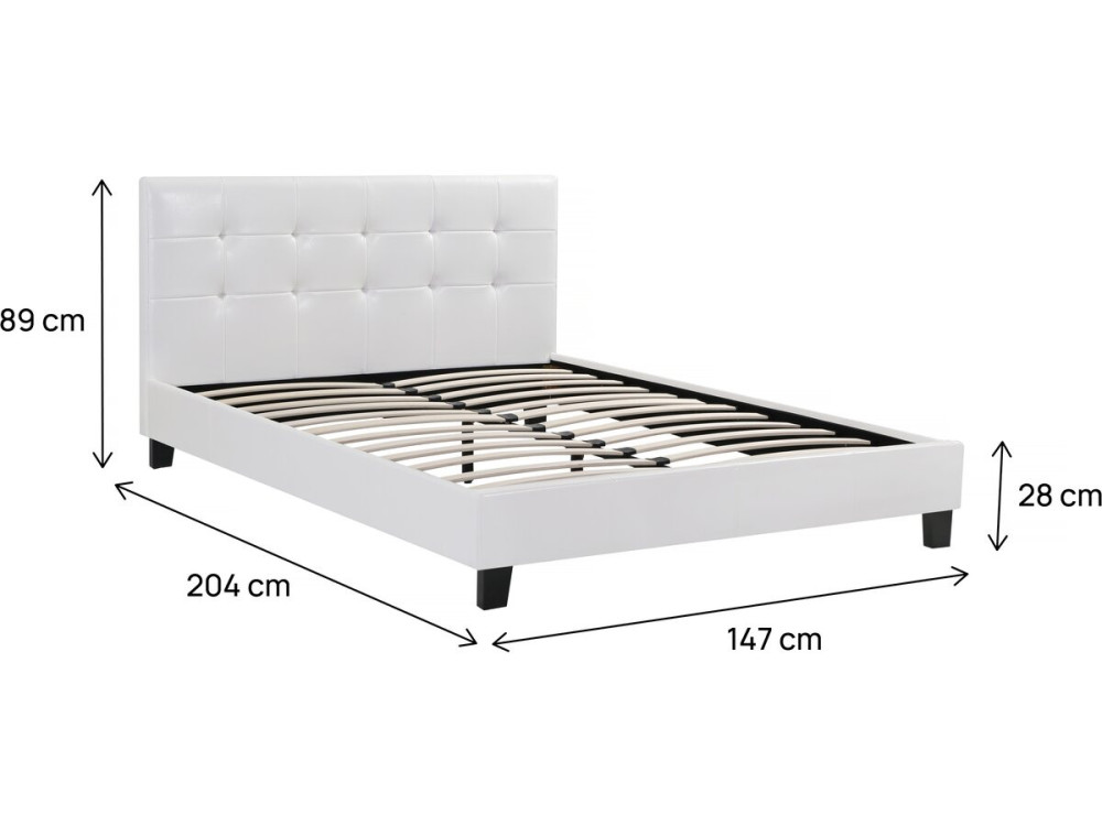 Tweepersoonsbed bed "Julia" - 140 x 190 cm - Wit