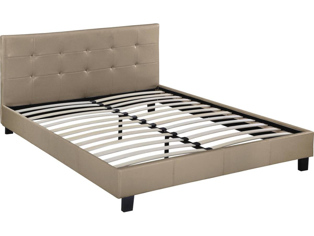 Tweepersoonsbed bed "Julia" - 160 x 200 - Taupe - grijs bruin