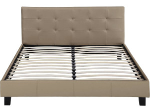 Tweepersoonsbed bed "Julia" - 160 x 200 - Taupe - grijs bruin 2