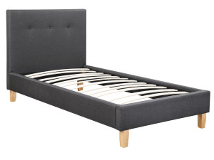 Eenpersoonsbed bed bedframe "Elise" - 90 x 190 cm - Grijs Donkergrijs