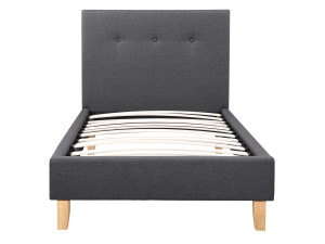 Eenpersoonsbed bed bedframe "Elise" - 90 x 190 cm - Grijs Donkergrijs 2