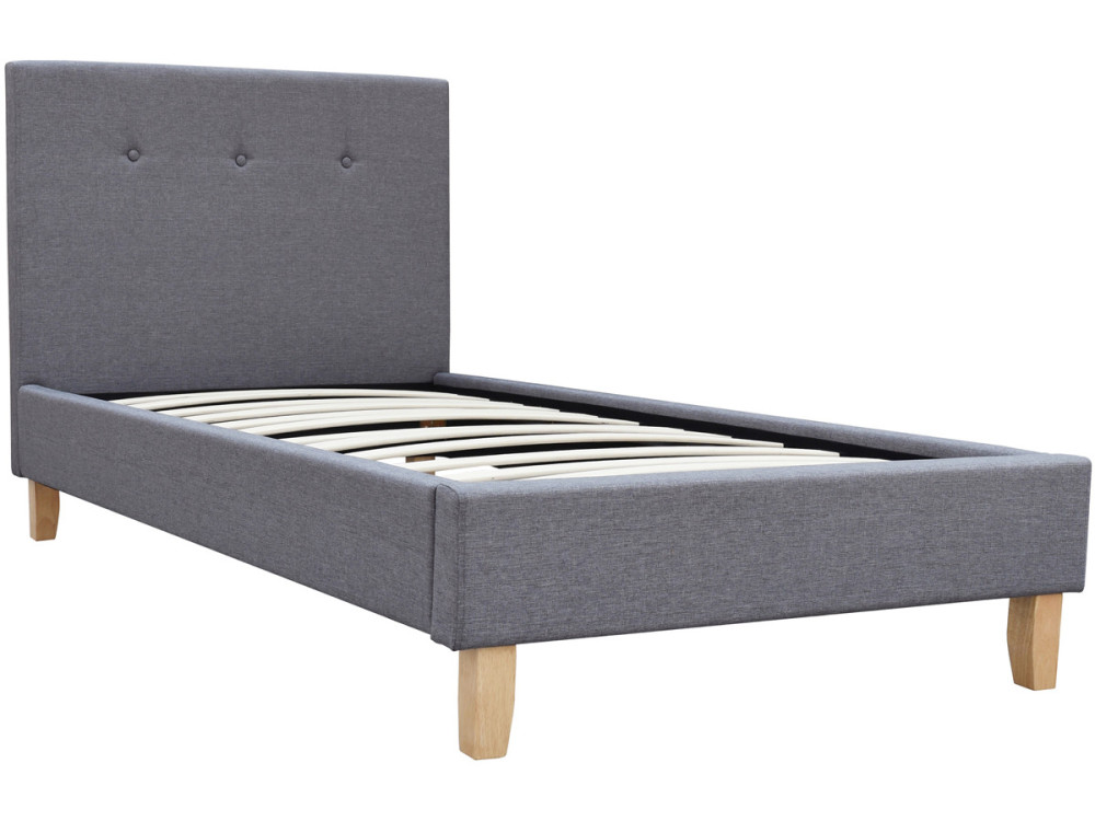 Eenpersoonsbed bed bedframe "Elise" - 90 x 190 cm - Grijs