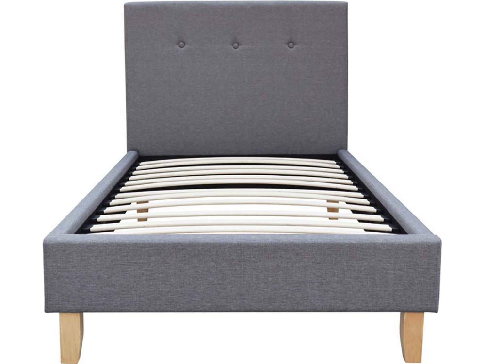 Eenpersoonsbed bed bedframe "Elise" - 90 x 190 cm - Grijs