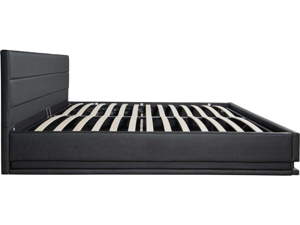 Tweepersoonsbed bed met led verlichting "Anastasia" - 140 x 190 cm - Zwart