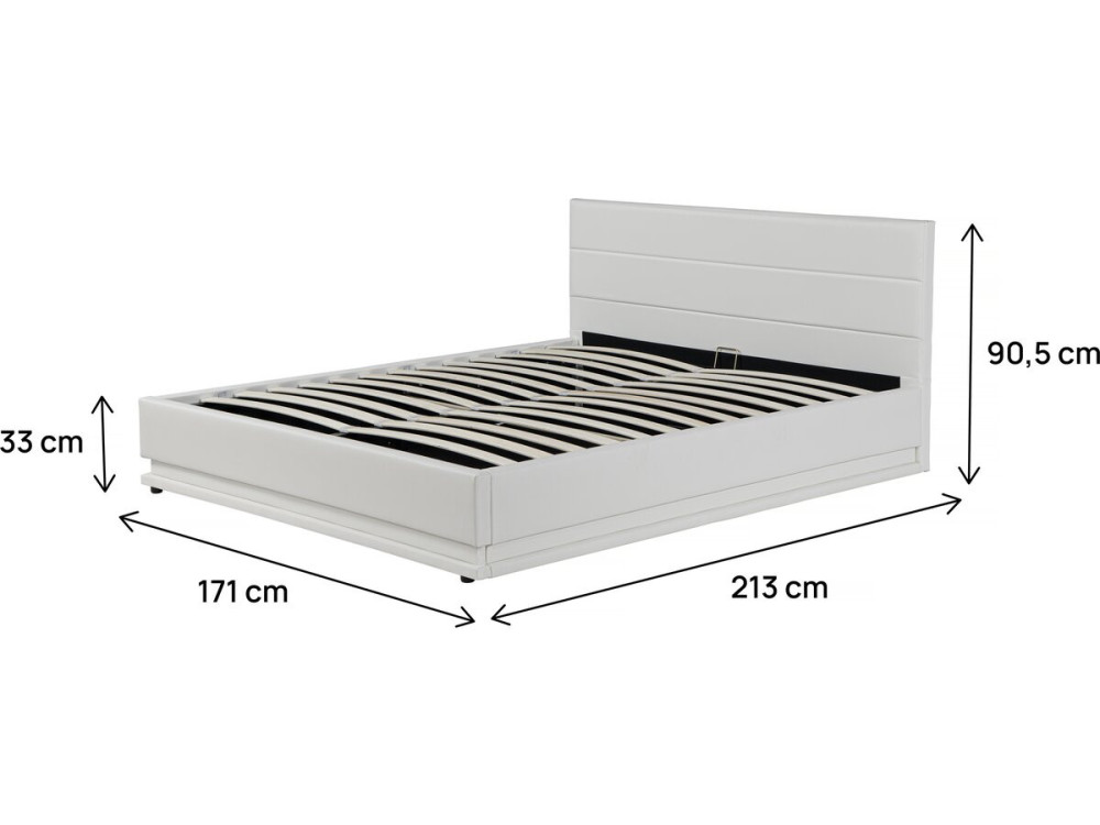 Tweepersoonsbed bed met led verlichting "Anastasia" - 160 x 200 cm - Wit