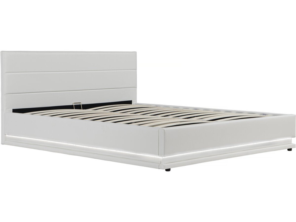 Tweepersoonsbed bed met led verlichting "Anastasia" - 180 x 200 cm - Wit