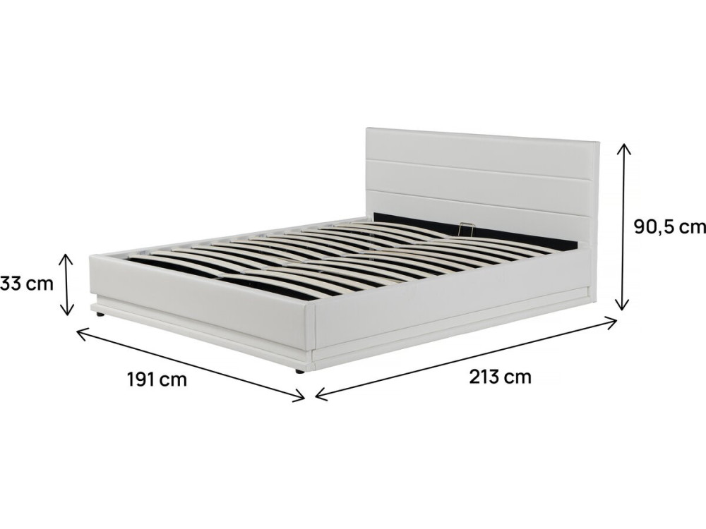 Tweepersoonsbed bed met led verlichting "Anastasia" - 180 x 200 cm - Wit