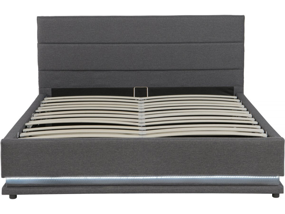 Tweepersoonsbed bed met led verlichting "Anastasia" - 160 x 200 - Grijs Donkergrijs