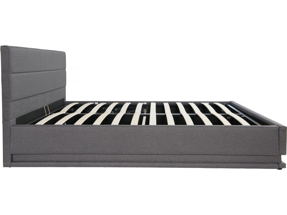 Tweepersoonsbed bed met led verlichting "Anastasia" - 160 x 200 - Grijs Donkergrijs