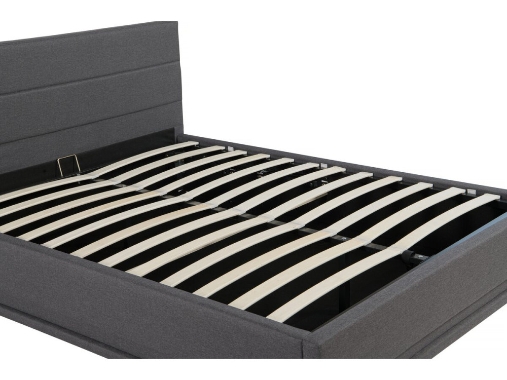 Tweepersoonsbed bed met led verlichting "Anastasia" - 160 x 200 - Grijs Donkergrijs