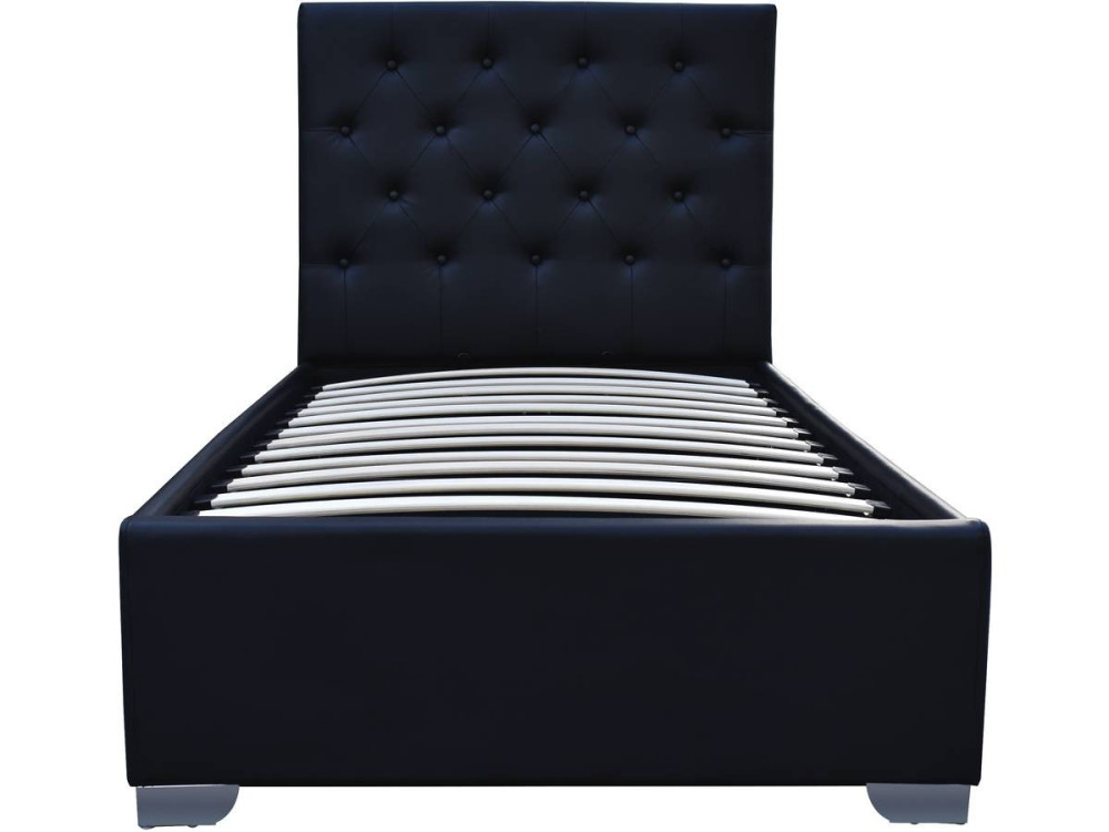 Eenpersoonsbed met opbergruimte "Tino" - 90 × 190 cm - Zwart