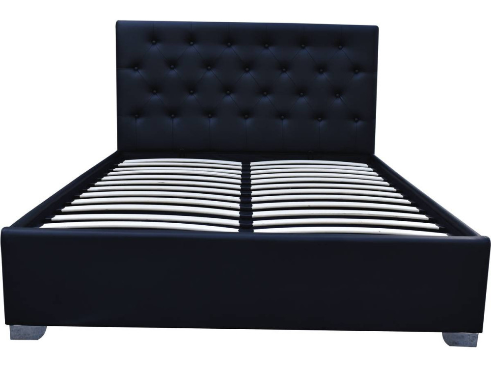 Tweepersoonsbed met opbergruimte "Tino" - 140 × 190 cm - Zwart