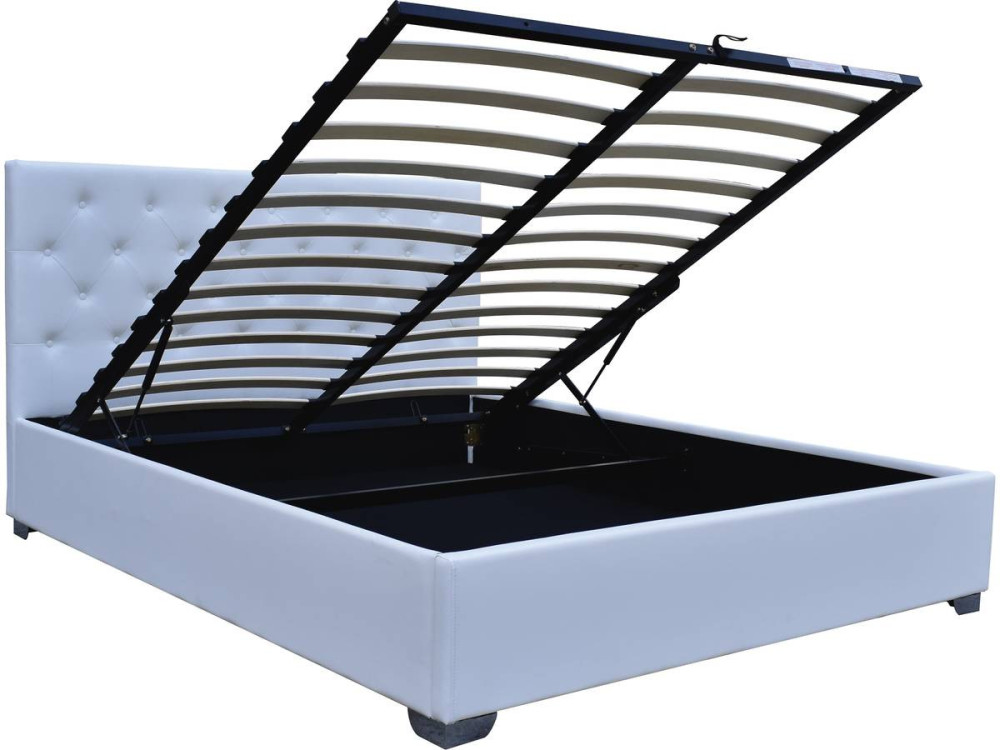 Tweepersoonsbed met opbergruimte "Tino" - 160 × 200 cm - Wit