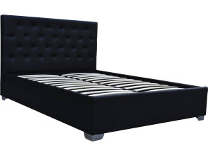 Tweepersoonsbed met opbergruimte "Tino" - 160 × 200 cm - Zwart