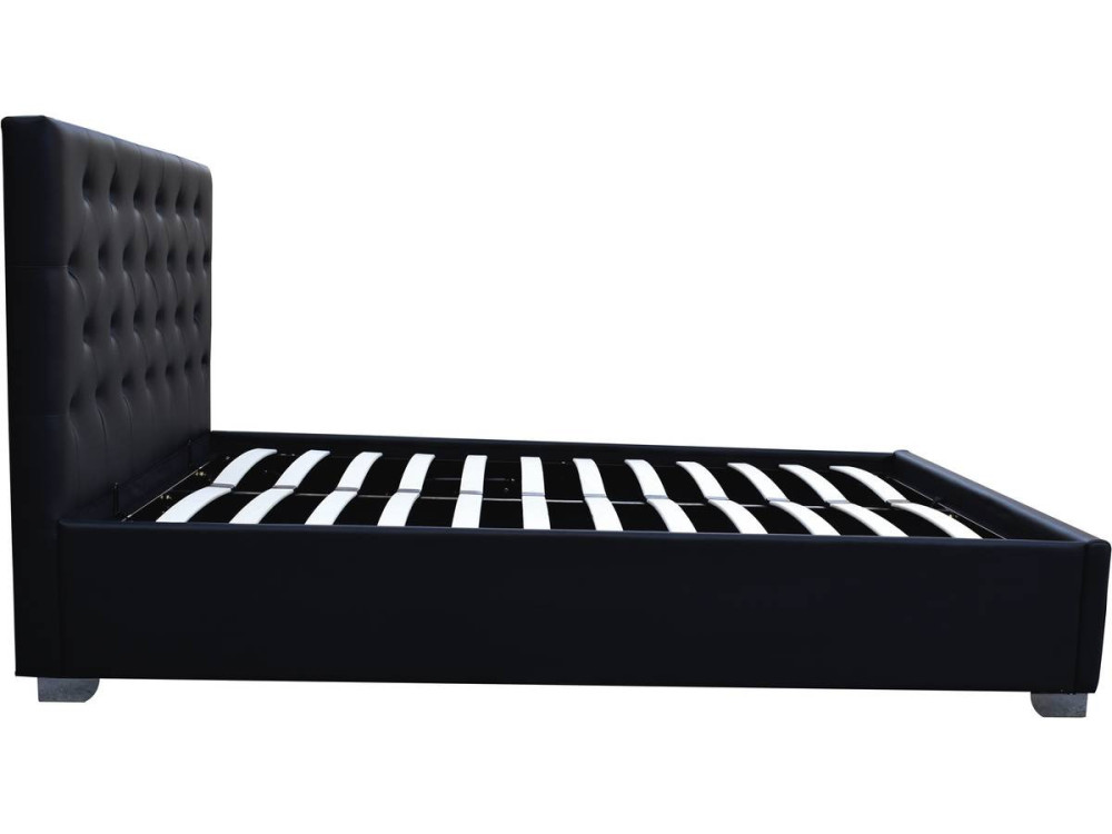 Tweepersoonsbed met opbergruimte "Tino" - 160 × 200 cm - Zwart