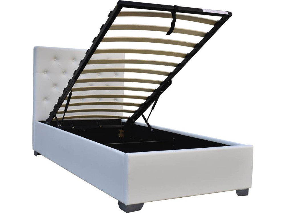 Eenpersoonsbed met opbergruimte "Tino" - 90 × 190 cm - Wit