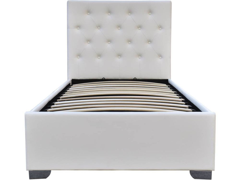 Eenpersoonsbed met opbergruimte "Tino" - 90 × 190 cm - Wit
