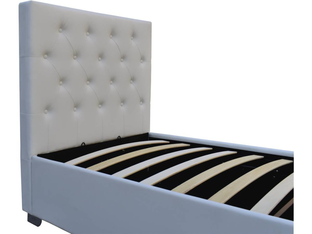 Eenpersoonsbed met opbergruimte "Tino" - 90 × 190 cm - Wit