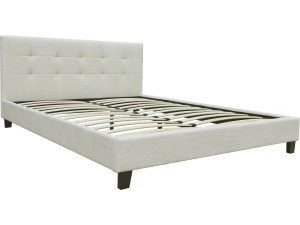 Tweepersoonsbed bed bouclé stof "Julia" 140 x 190 cm - Crème 2