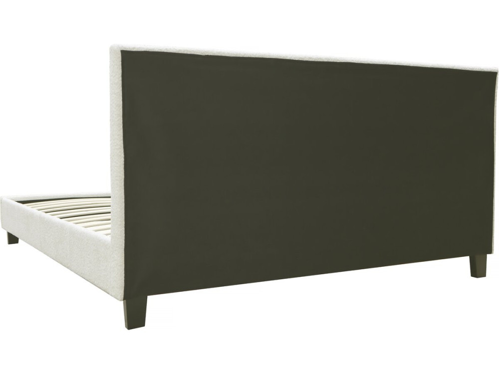 Tweepersoonsbed bed bouclé stof "Julia" 140 x 190 cm - Crème