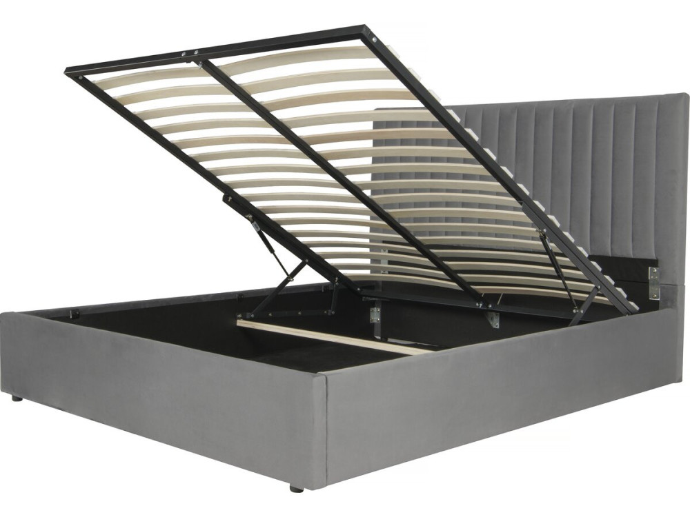Tweepersoonsbed bed met opbergruimte "Mia" - 160 x 200 cm - Grijs
