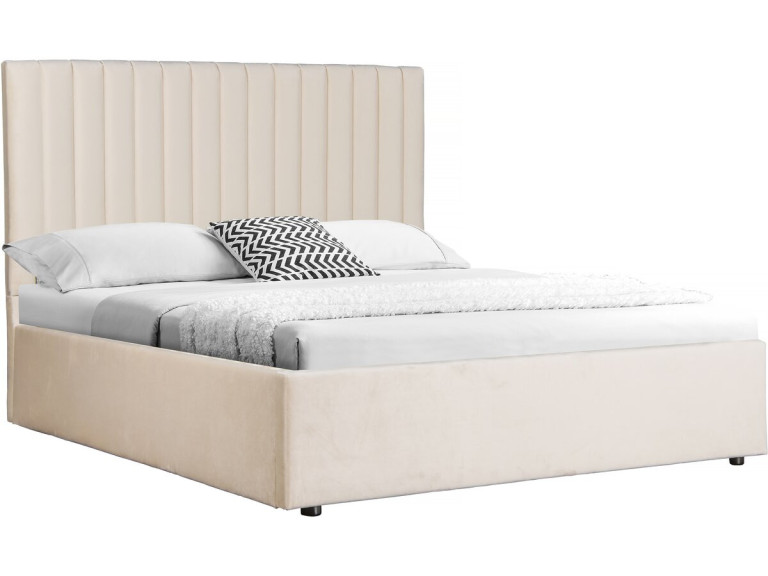 Tweepersoonsbed bed met opbergruimte "Mia" - 140 x 190 cm - Beige - lichtbruin