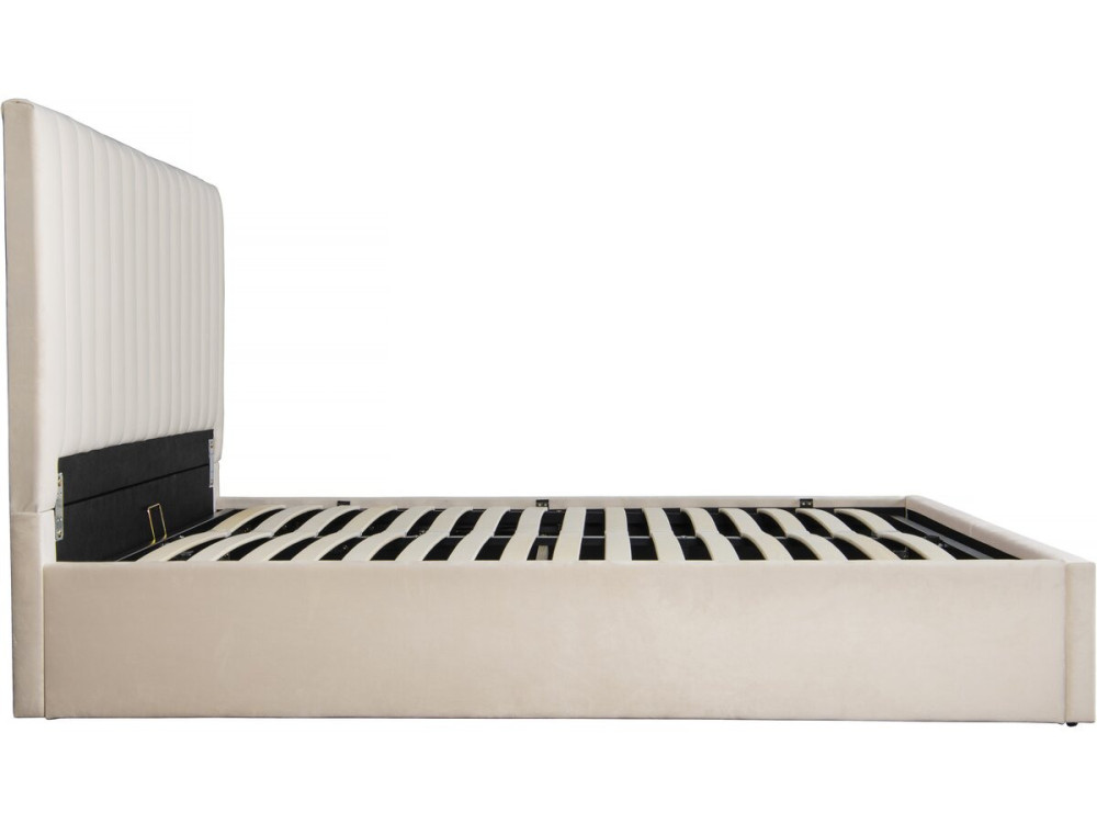 Tweepersoonsbed bed met opbergruimte "Mia" - 140 x 190 cm - Beige - lichtbruin