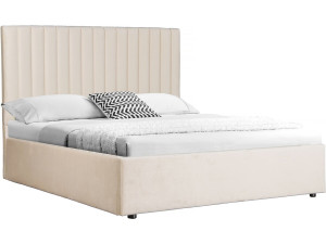Tweepersoonsbed bed met opbergruimte "Mia" - 160 x 200 cm - Beige - lichtbruin