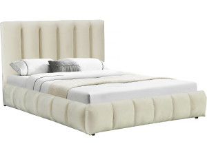 Tweepersoonsbed met opbergruimte bed 180 x 200 cm "Annie" - Beige - lichtbruin