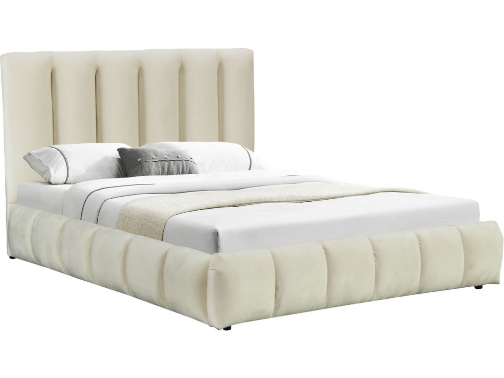 Tweepersoonsbed met opbergruimte bed 180 x 200 cm "Annie" - Beige - lichtbruin