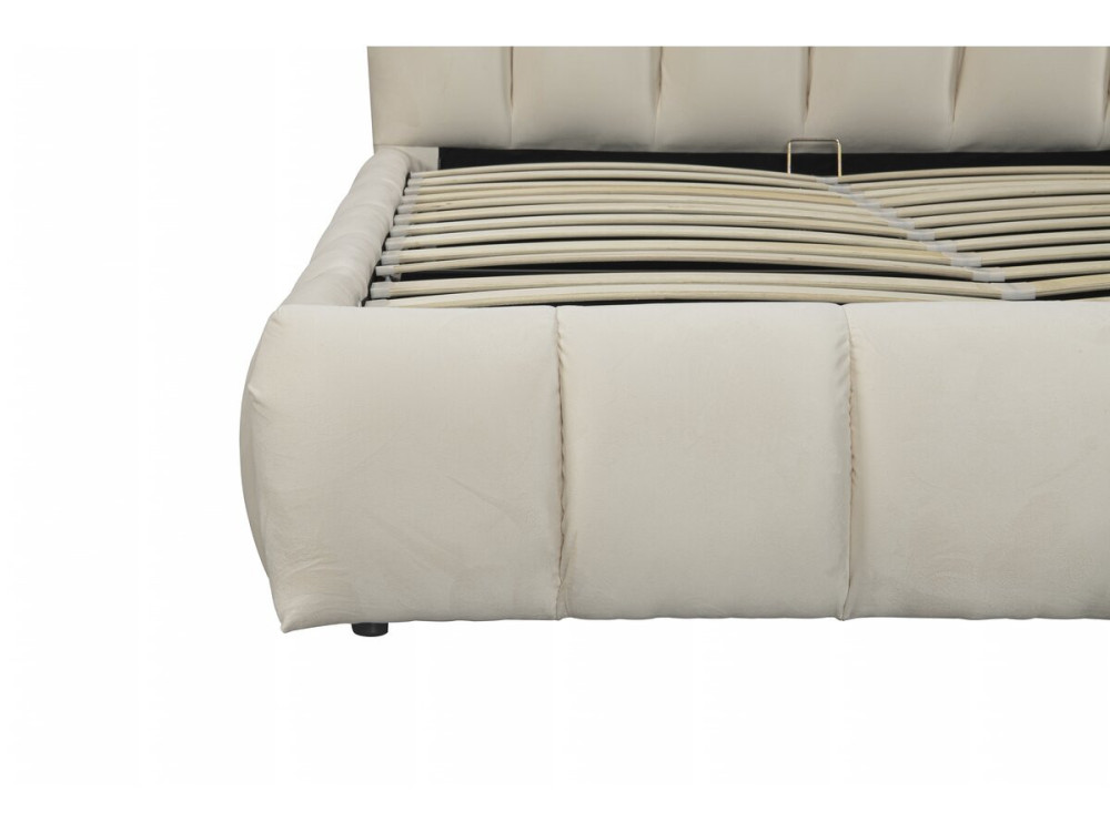 Tweepersoonsbed met opbergruimte bed 180 x 200 cm "Annie" - Beige - lichtbruin