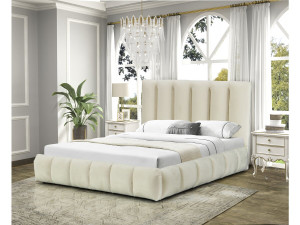 Tweepersoonsbed met opbergruimte bed 160 x 200 cm "Annie" - Beige - lichtbruin 2