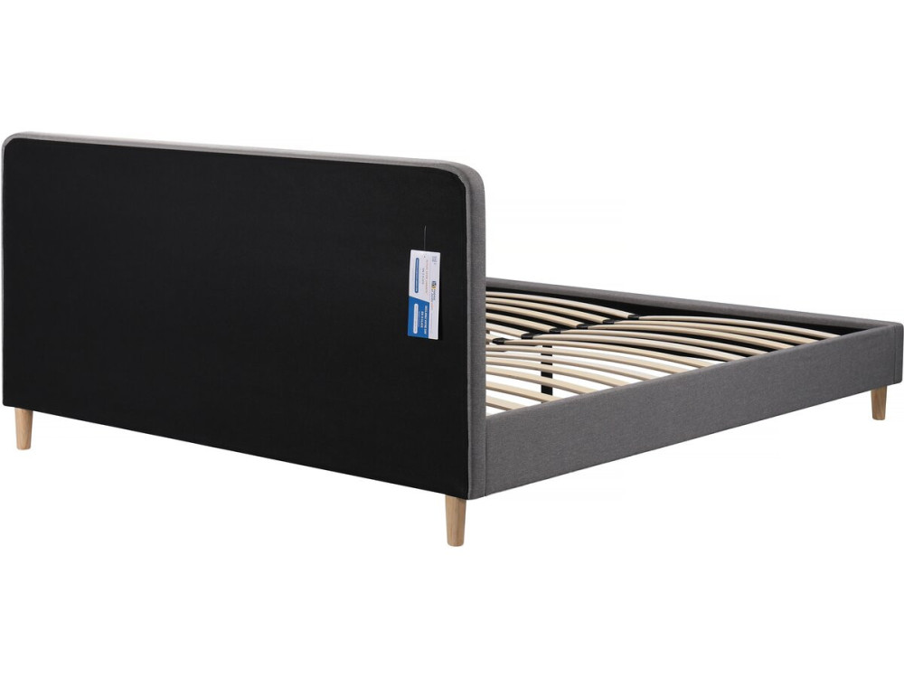 Tweepersoonsbed bed stof textiel "Louise" - 140 x 190 cm - Grijs