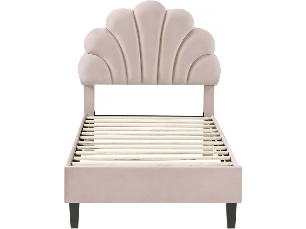 Manon" fluwelen schelpenbed - 90 x 190 cm - Beige