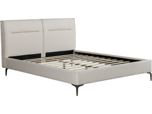 Tweepersoonsbed bed met hoofdbord stof design "Moritz" - 160 x 200 cm - Beige - lichtbruin