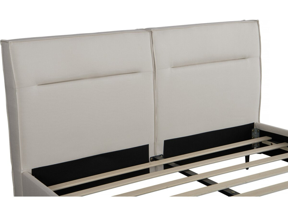 Tweepersoonsbed bed met hoofdbord stof design "Moritz" - 140 x 190 cm - Beige - lichtbruin