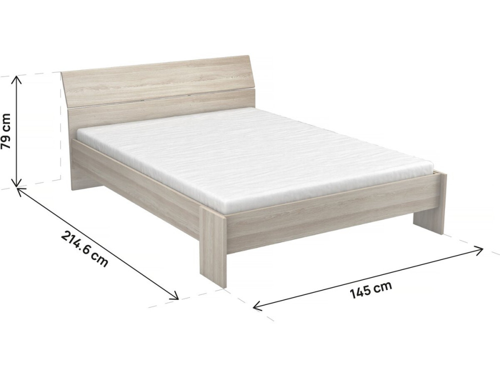 "Prijzig" houten tweepersoonsbed - 140 x 200 cm - Beige