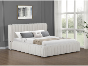 "Tignes" stoffen tweepersoonsbed met opbergruimte - 140 x 190 cm - Beige 2