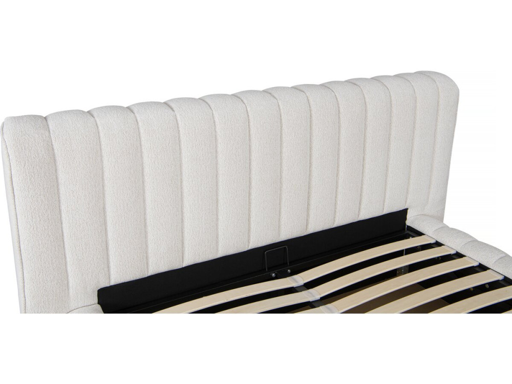 "Tignes" stoffen tweepersoonsbed met opbergruimte - 140 x 190 cm - Beige
