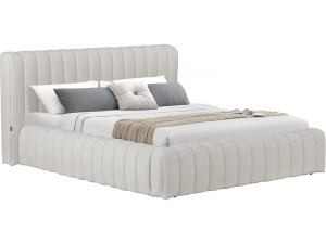 Stoffen tweepersoonsbed "Tignes" met opbergruimte - 160 x 200 cm - Beige