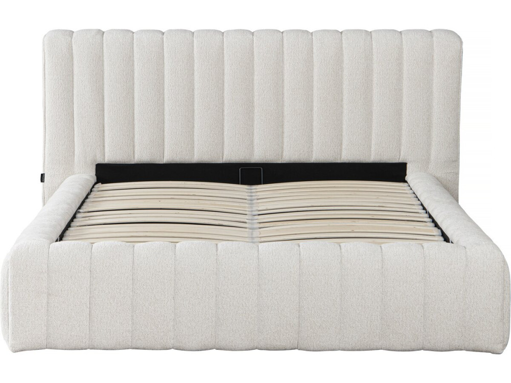 Stoffen tweepersoonsbed "Tignes" met opbergruimte - 160 x 200 cm - Beige