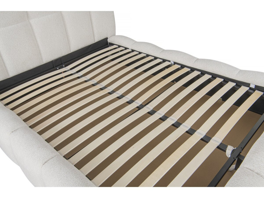 "Davos" stoffen tweepersoonsbed met opbergruimte - 160 x 200 cm - Beige