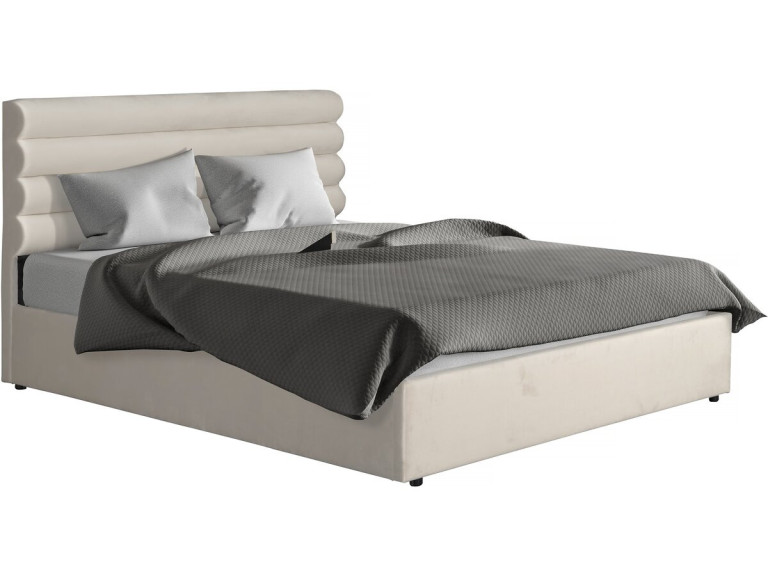 Design fluwelen tweepersoonsbed "Livigno" - 140 x 190 cm - Beige